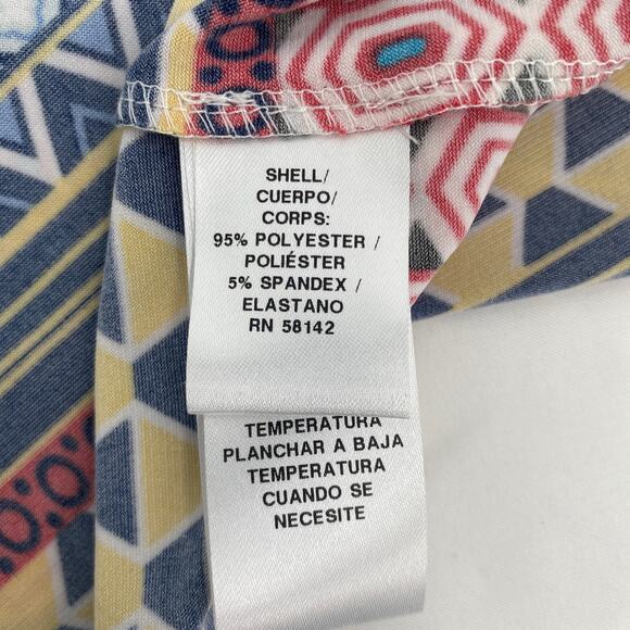 Maggy London Geo Printed Keyhole Neck Knee Length Dress  Blue Size 10 - Picture 8 of 10